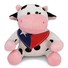 6" PLUSH - COW WITH TEXAS FLAG BANDANA