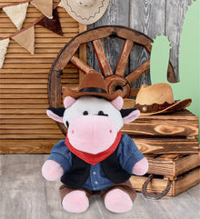 6" PLUSH - COW COWBOY DRESS UP