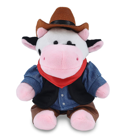 6" PLUSH - COW COWBOY DRESS UP