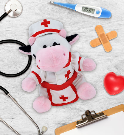 6" PLUSH - COW NURSE DRESS UP