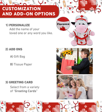 6" PLUSH - COW NURSE DRESS UP