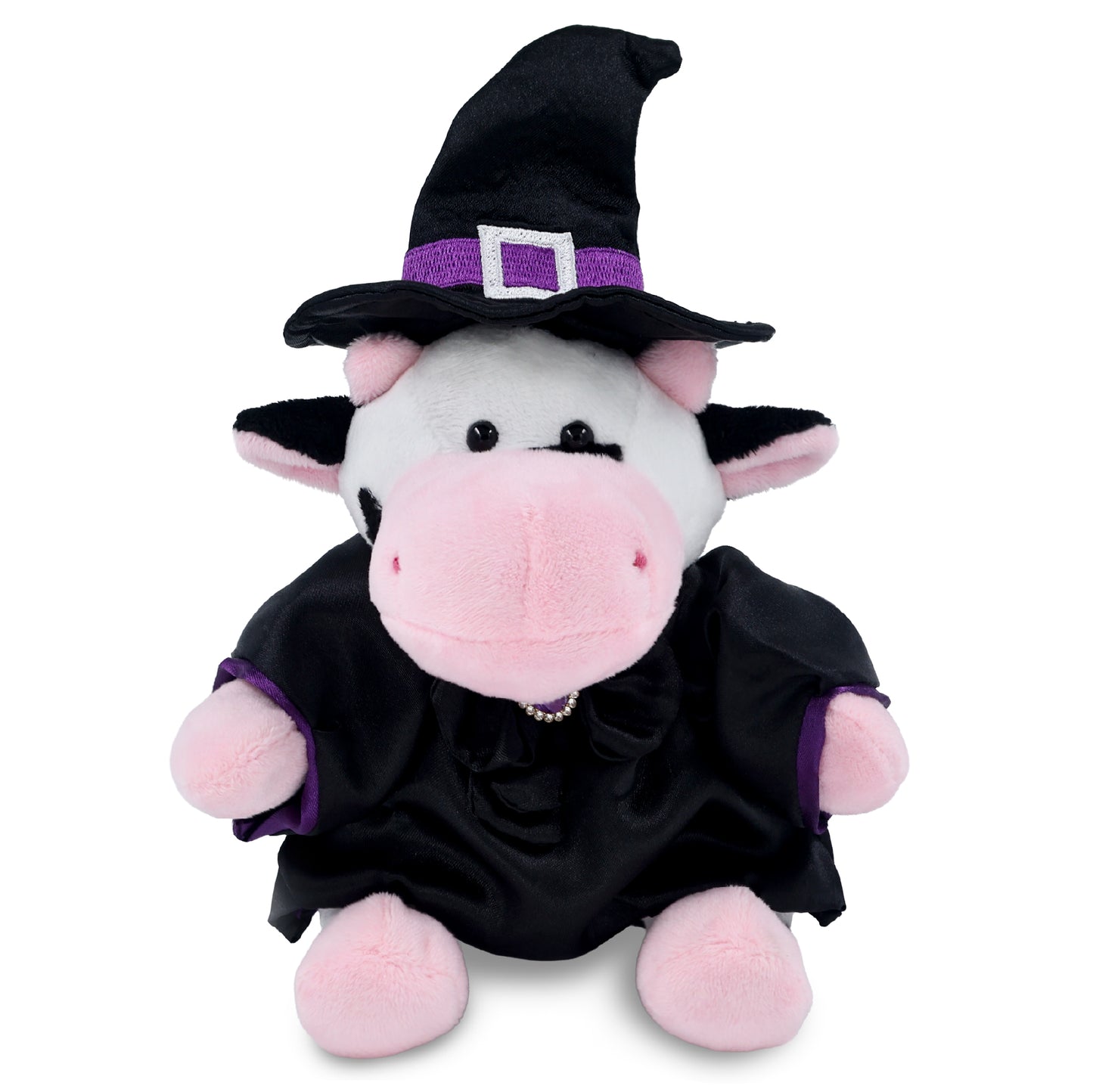 6" PLUSH - COW WITH WITCH DRESS UP