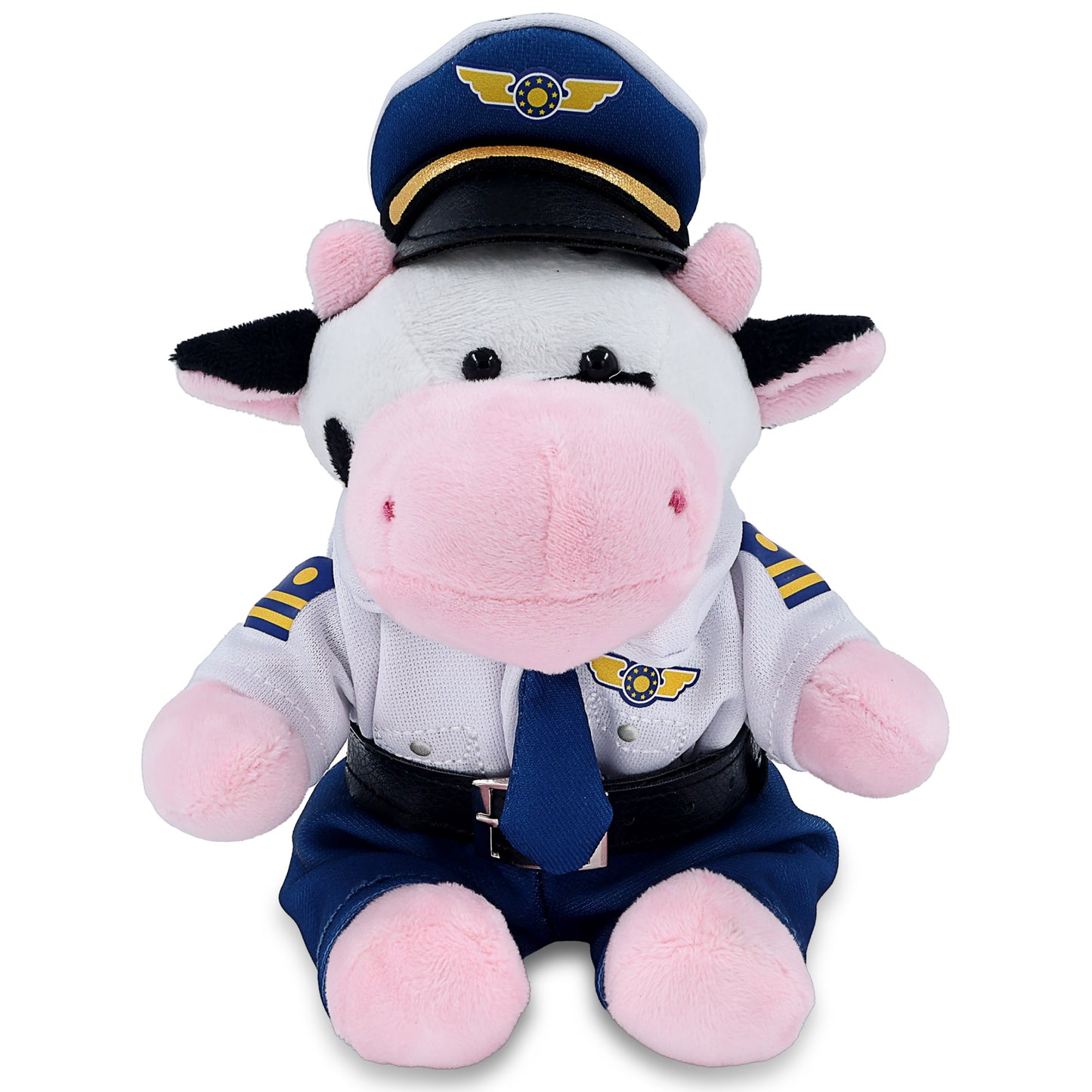 6" PLUSH - COW WITH PILOT DRESS UP