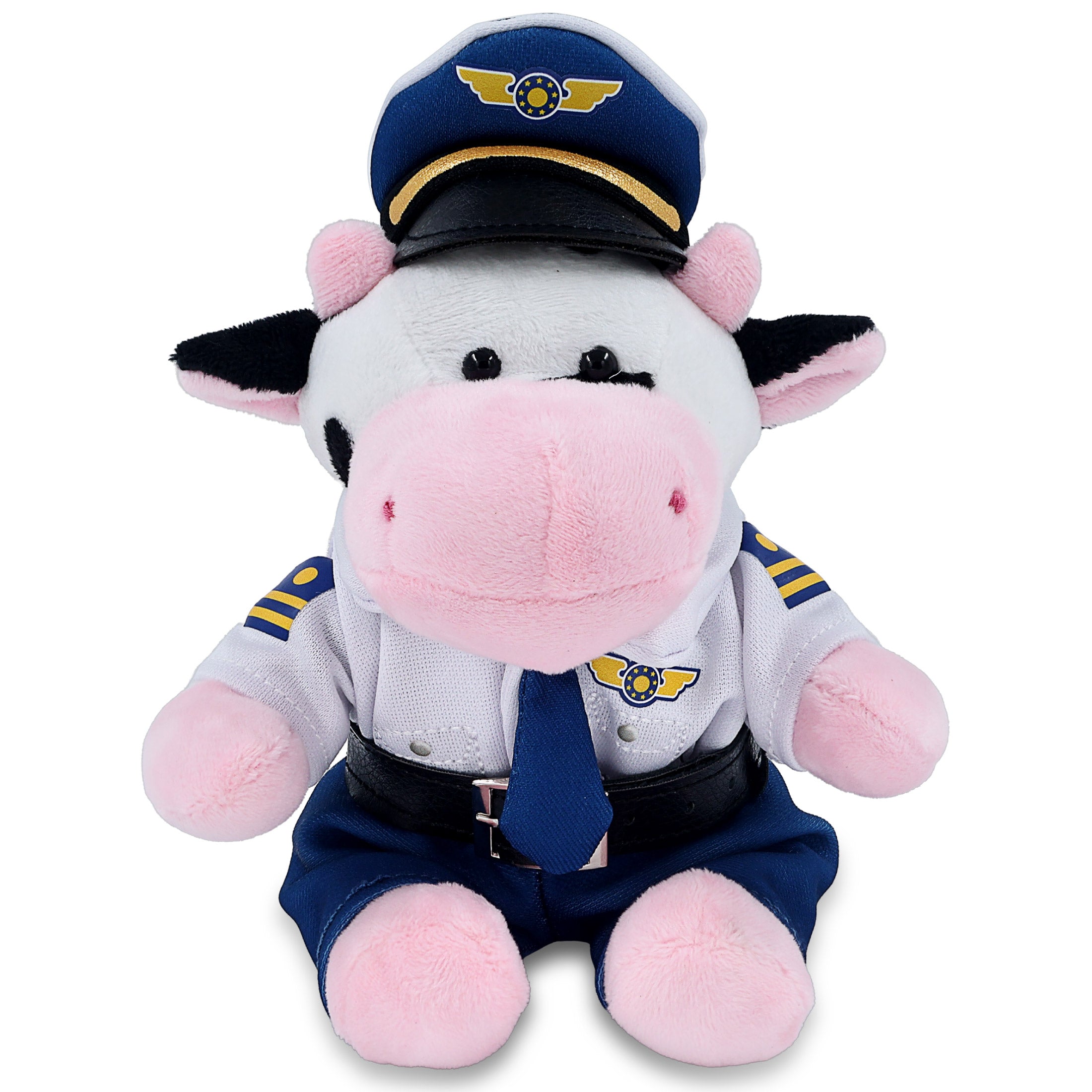 6" PLUSH - COW WITH PILOT DRESS UP