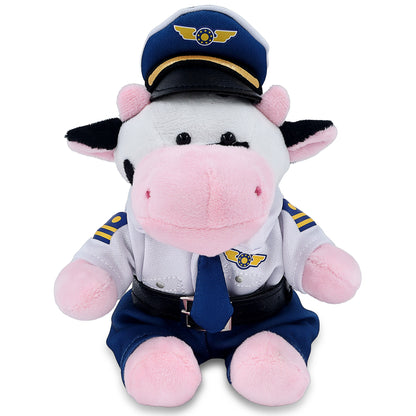 6" PLUSH - COW WITH PILOT DRESS UP