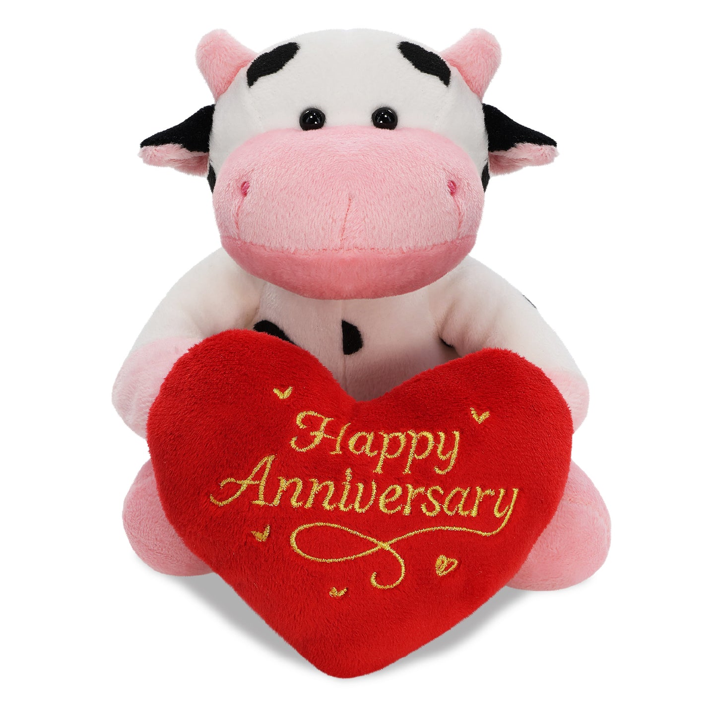 6" PLUSH - COW WITH HAPPY ANNIVERSARY HEART