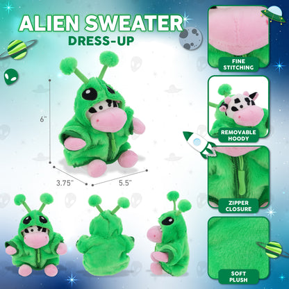 6" PLUSH - COW WITH ALIEN SWEATER