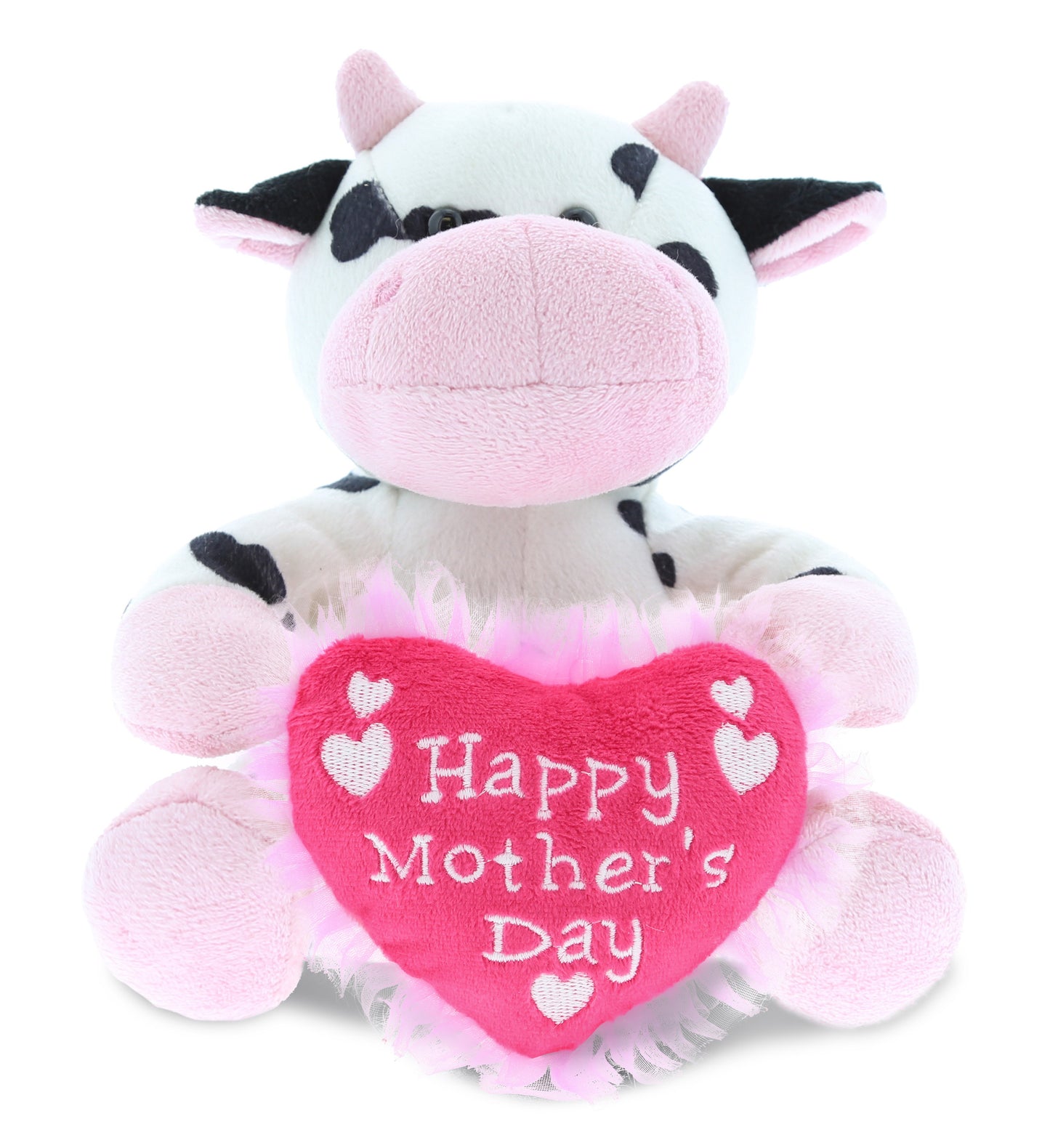 PLUSH MOTHERS DAY HEART - 6" PLUSH - COW