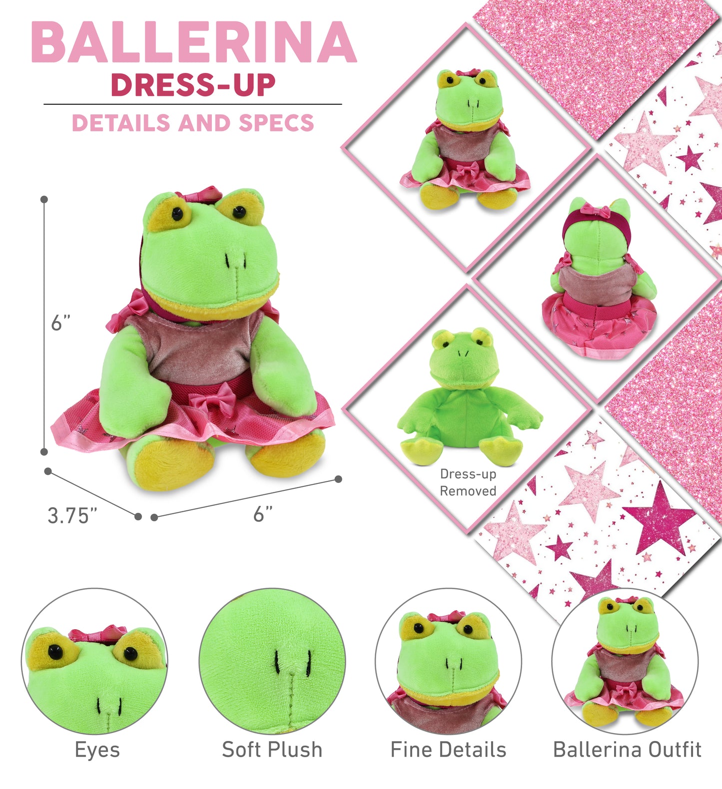 6" PLUSH - FROG BALLERINA