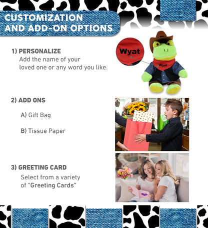 6" PLUSH - FROG COWBOY DRESS UP