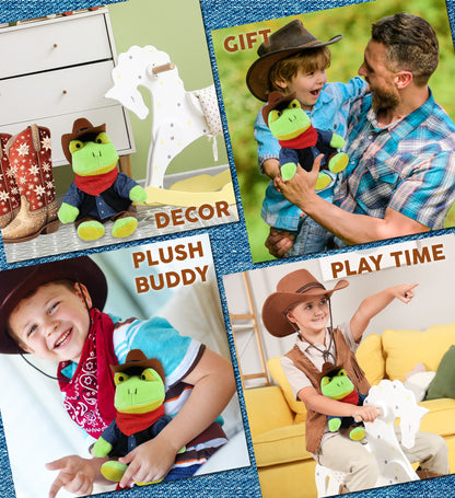 6" PLUSH - FROG COWBOY DRESS UP