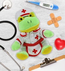 6" PLUSH - FROG With NURSE Dress-Up
