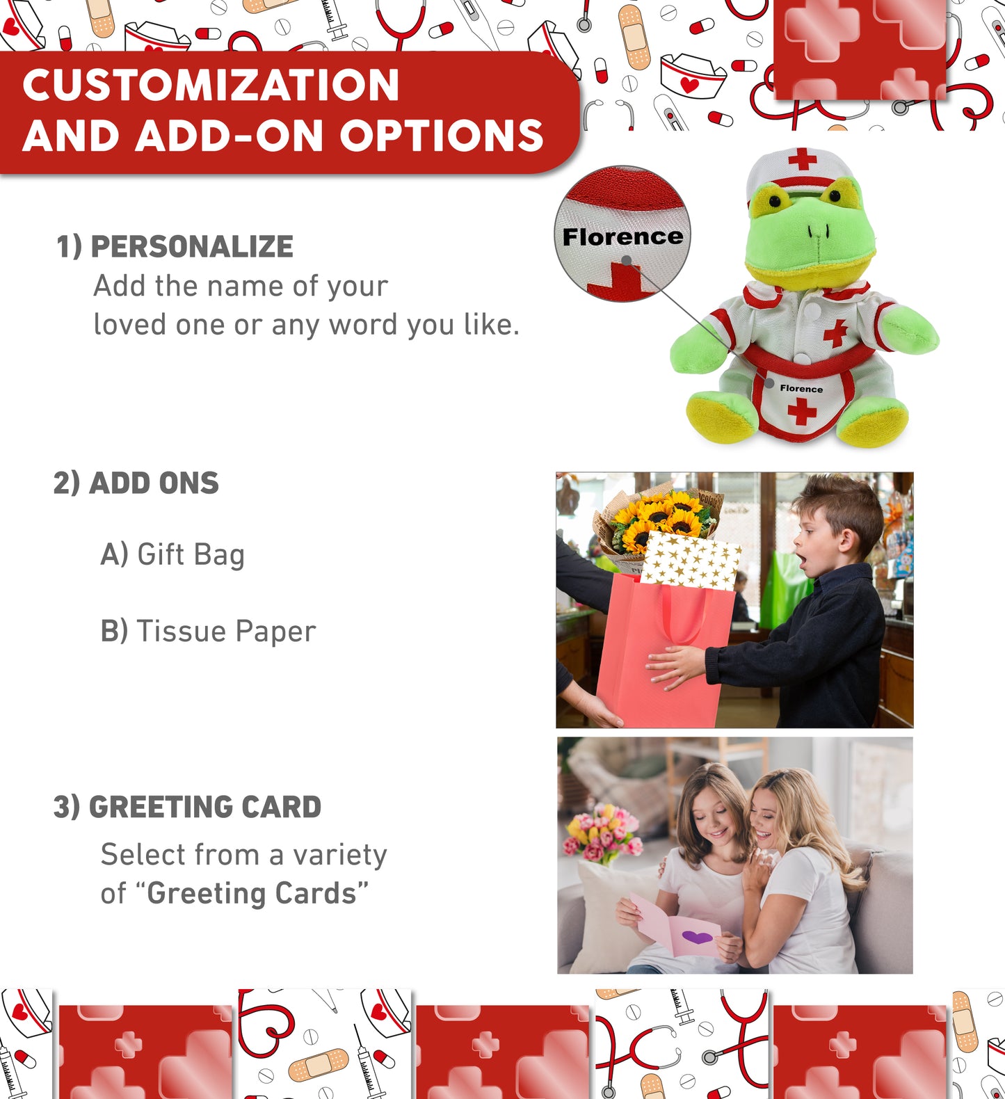 6" PLUSH - FROG With NURSE Dress-Up