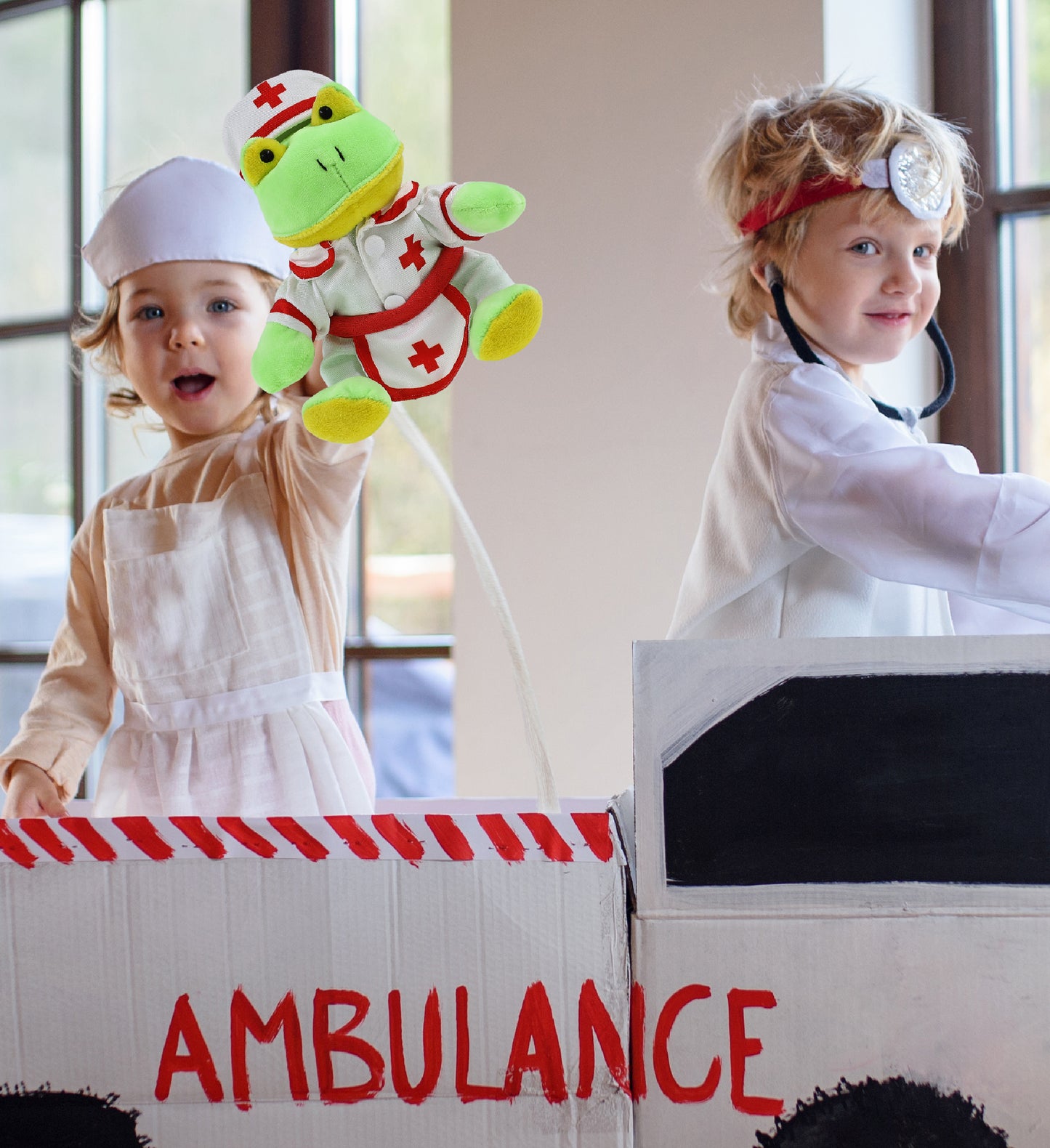 6" PLUSH - FROG With NURSE Dress-Up