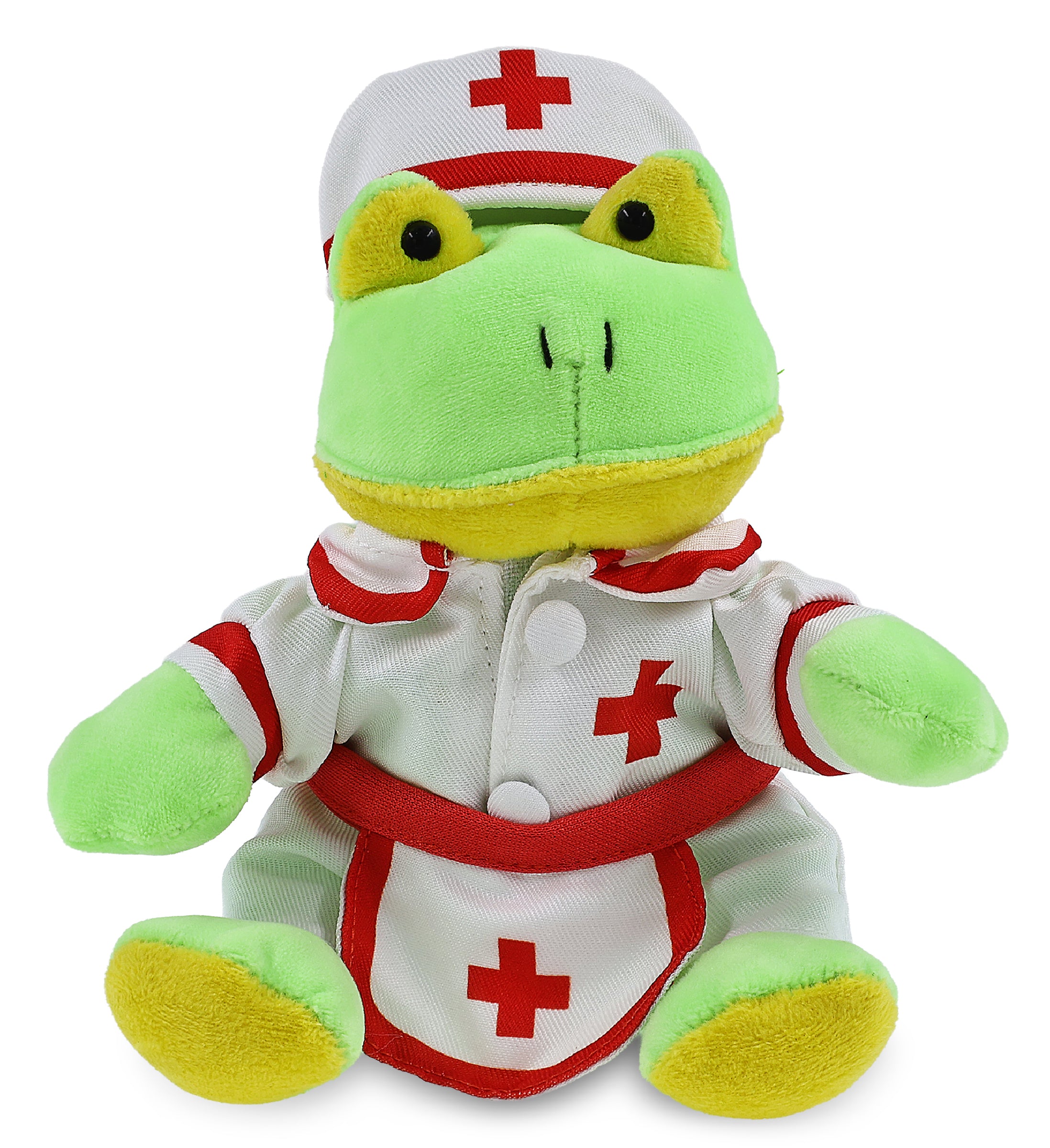 6" PLUSH - FROG With NURSE Dress-Up