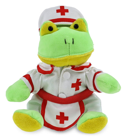 6" PLUSH - FROG With NURSE Dress-Up