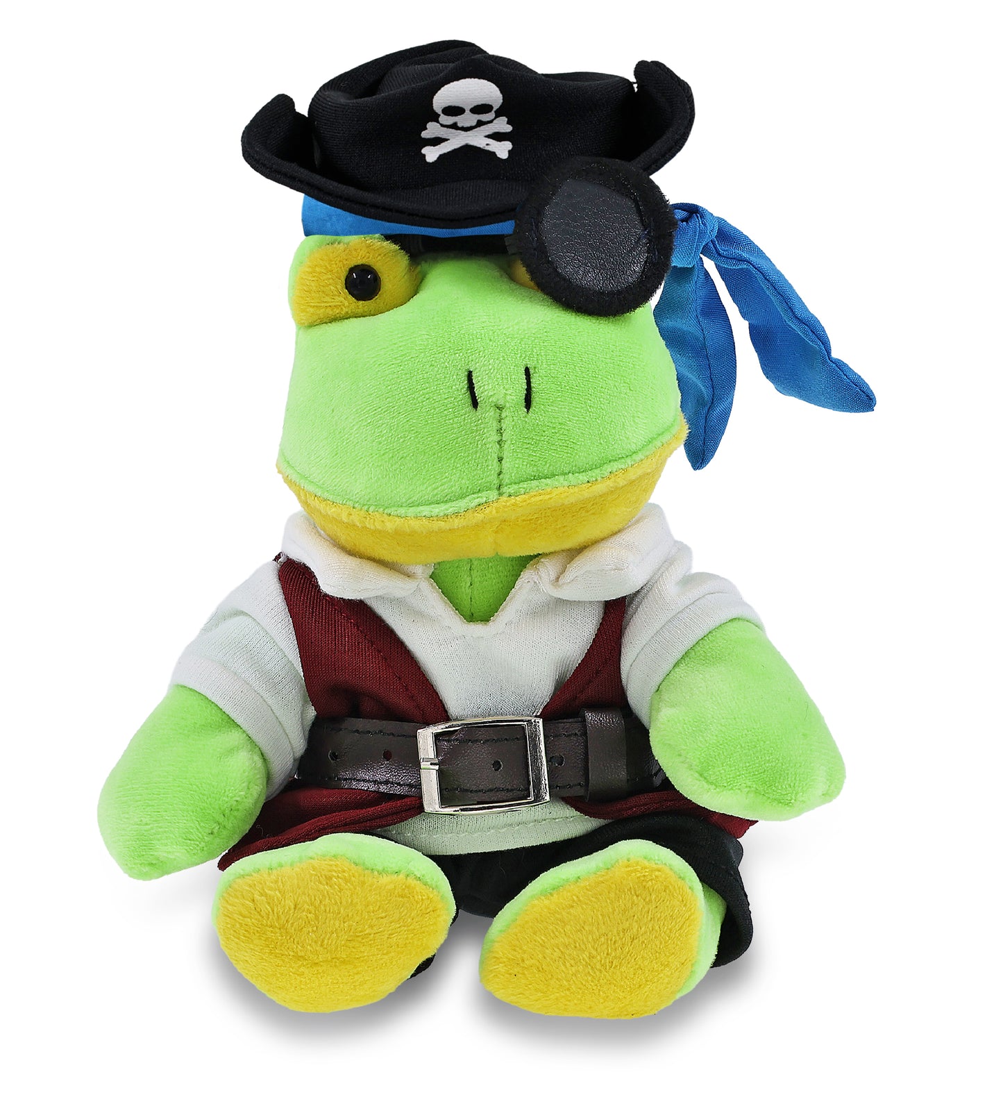 6" PLUSH - FROG PIRATE DRESS UP