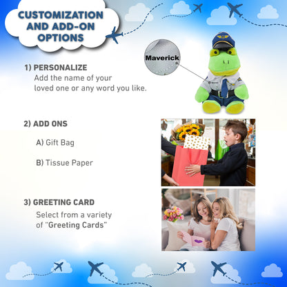 6" PLUSH - FROG WITH PILOT DRESS UP