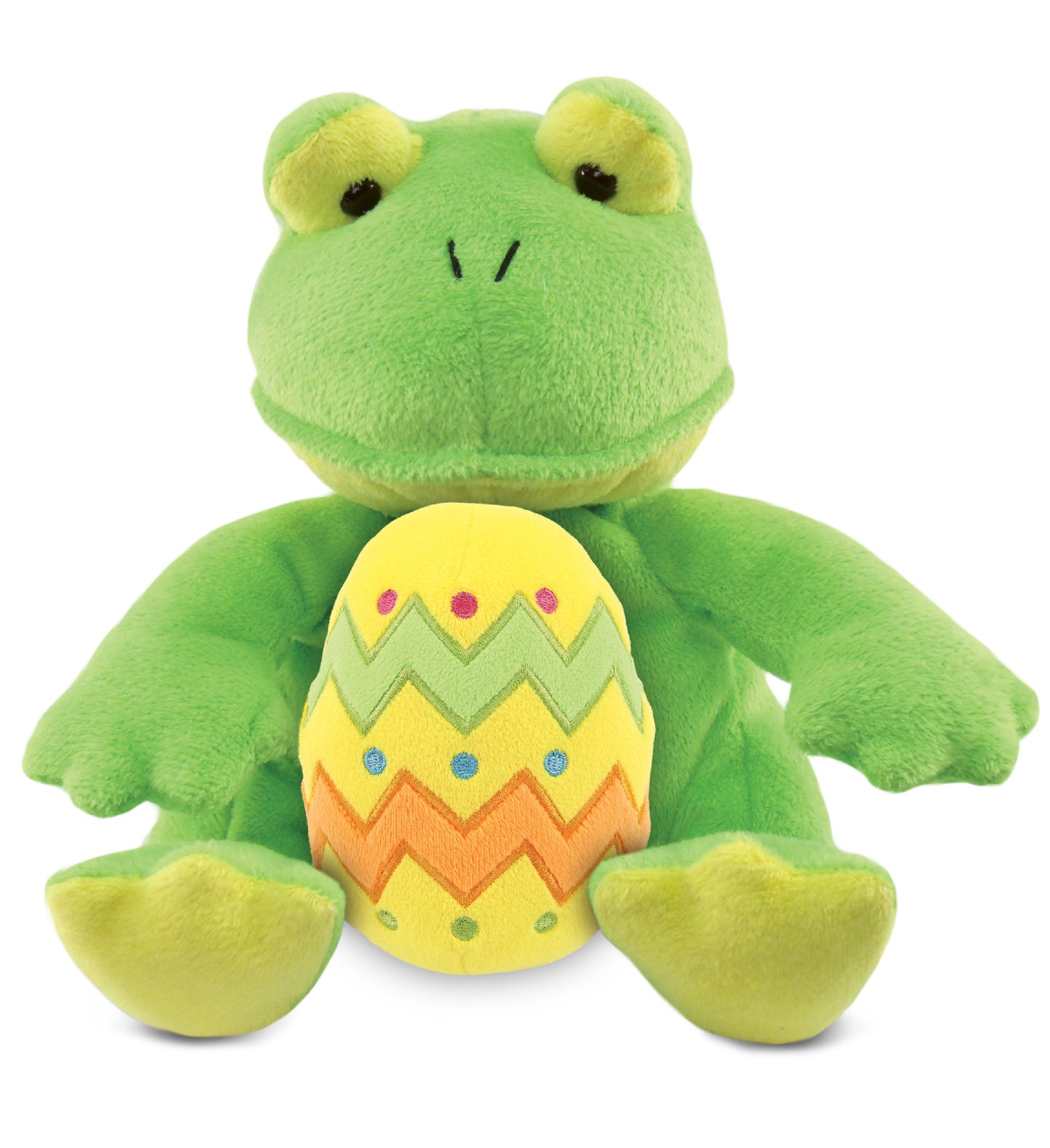 DolliBu Super Soft Cute Frog with Yellow Easter Egg Plush Toy - 6 Inches