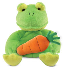 DolliBu Happy Easter Super Soft Plush Frog with Carrot Plush Toy - 6 Inches