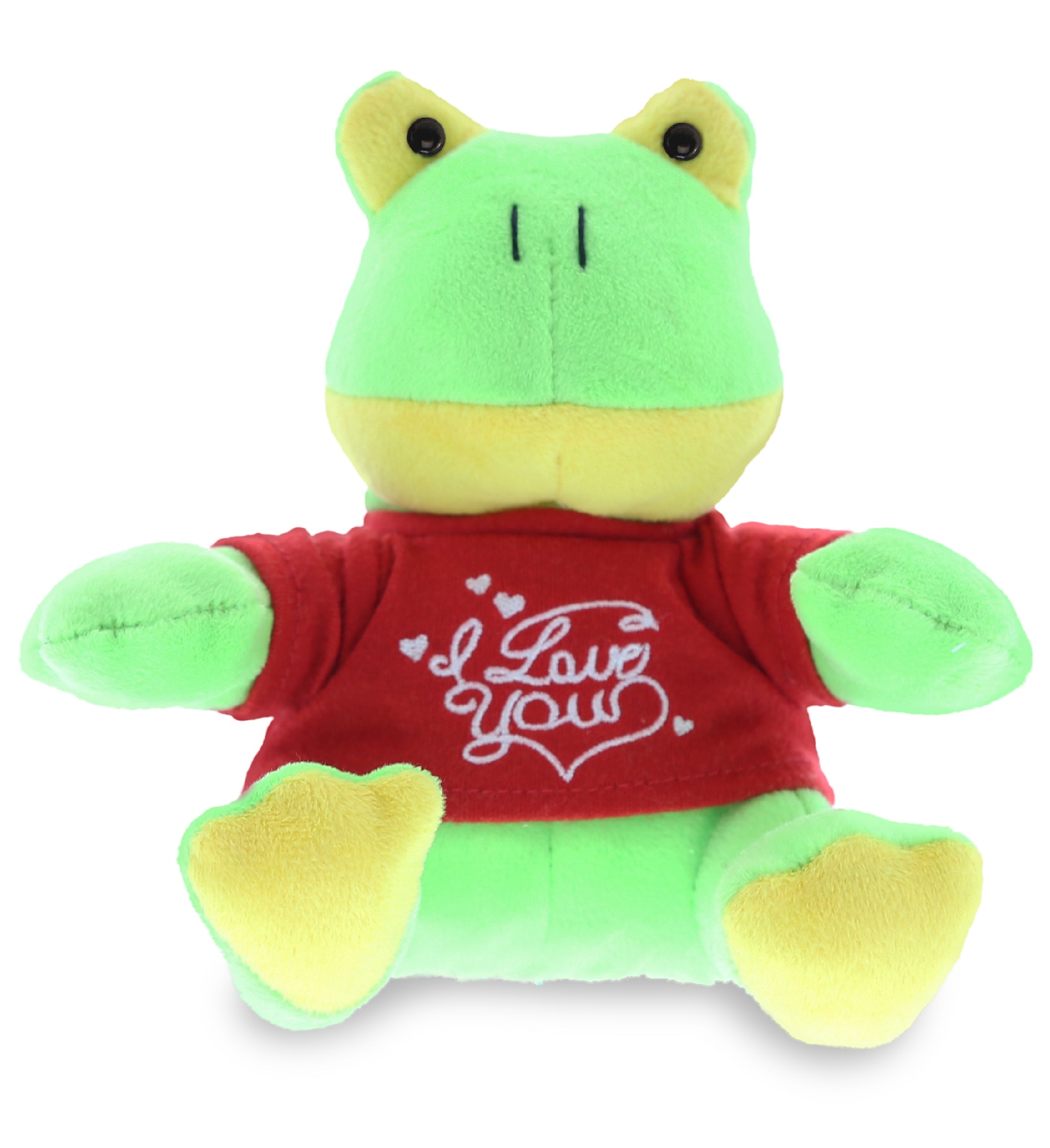 PLUSH I LOVE YOU RED SHIRT- 6" PLUSH - FROG