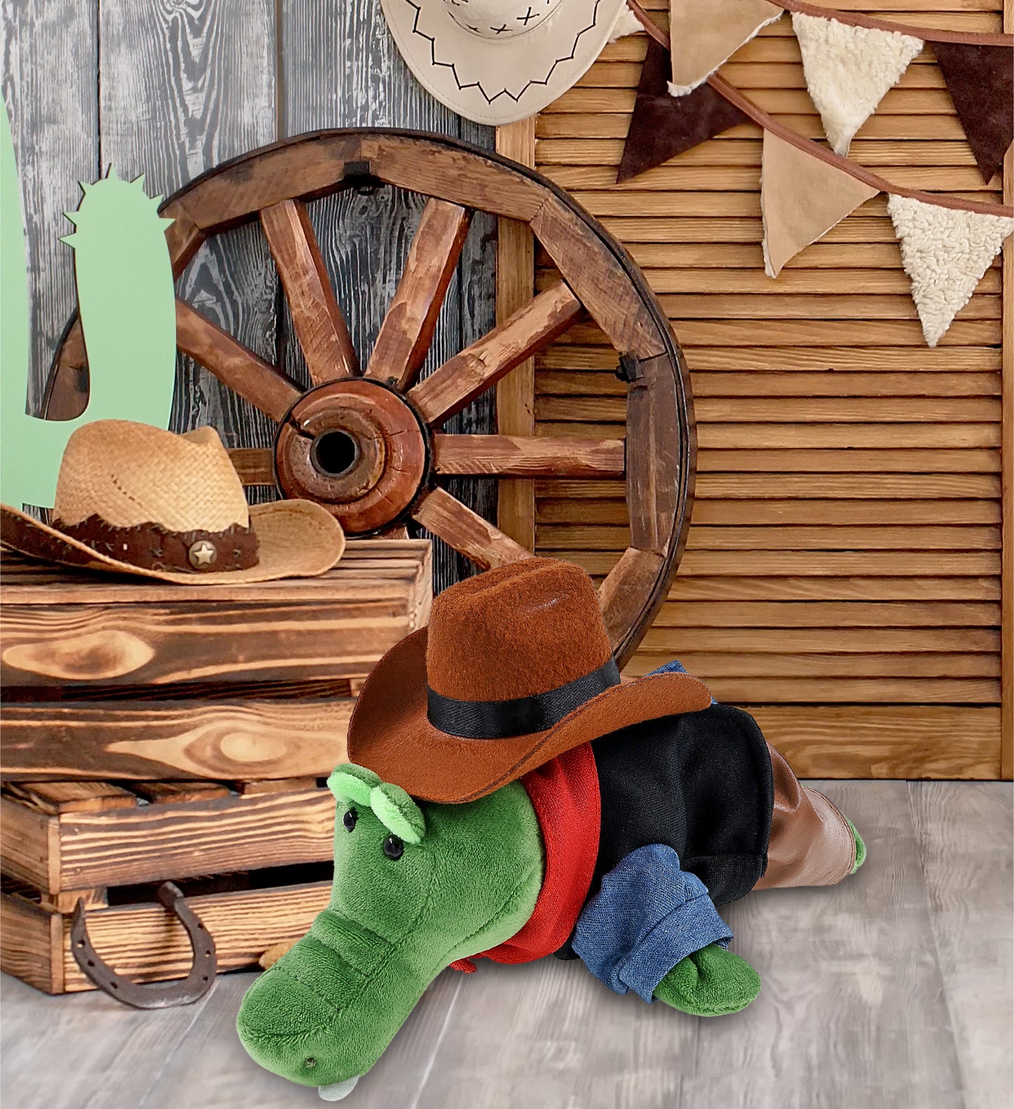 6" PLUSH - ALLIGATOR COWBOY DRESS UP