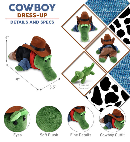 6" PLUSH - ALLIGATOR COWBOY DRESS UP