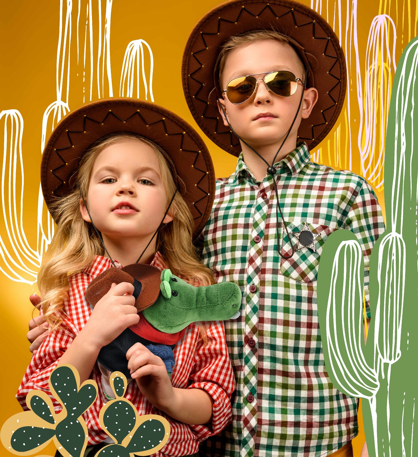 6" PLUSH - ALLIGATOR COWBOY DRESS UP