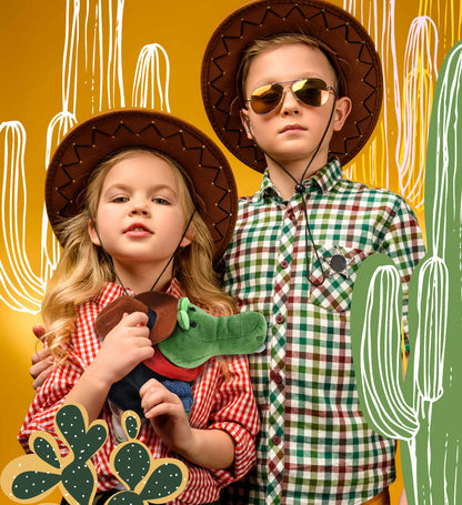 6" PLUSH - ALLIGATOR COWBOY DRESS UP