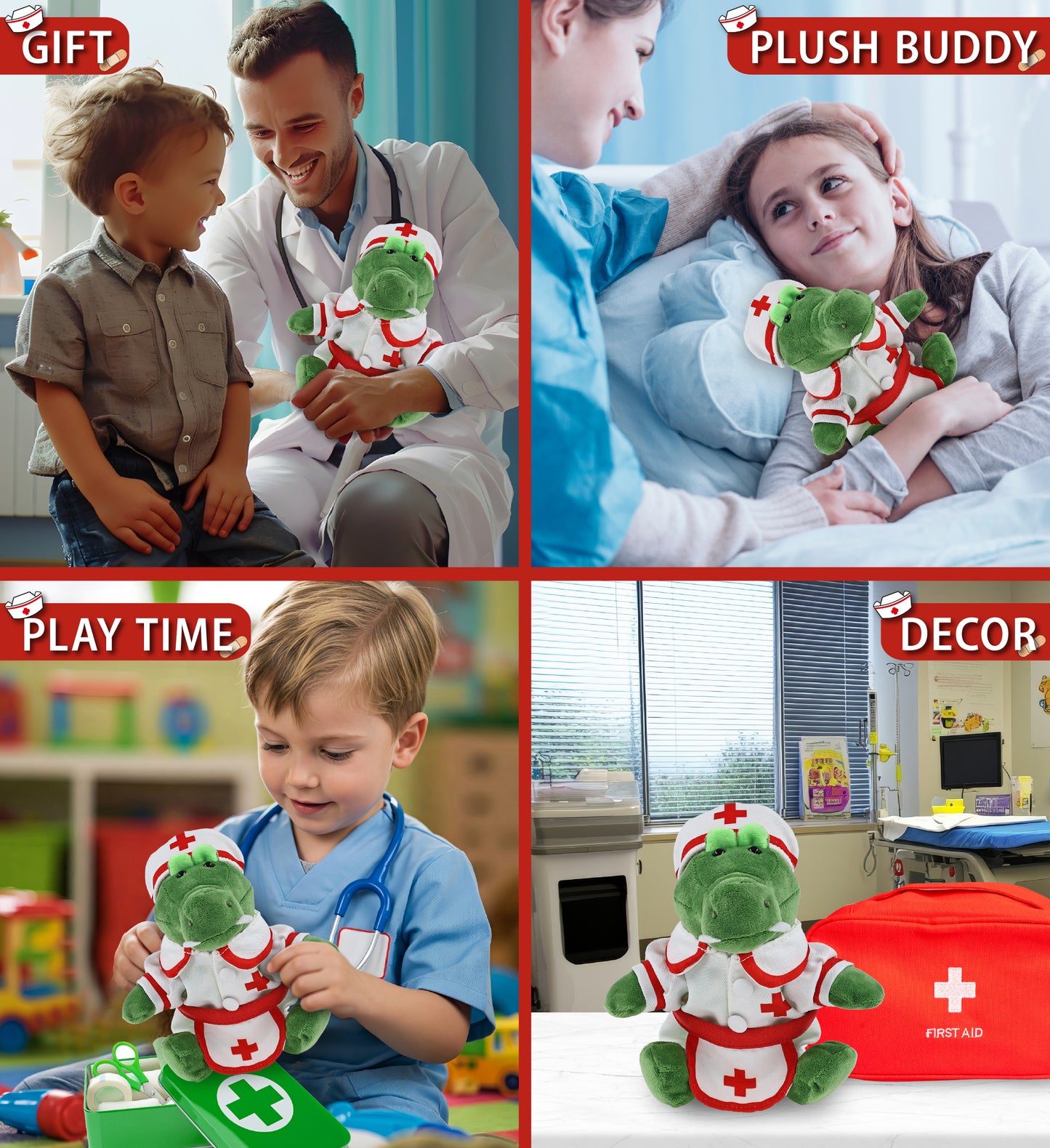 6" PLUSH - ALLIGATOR NURSE