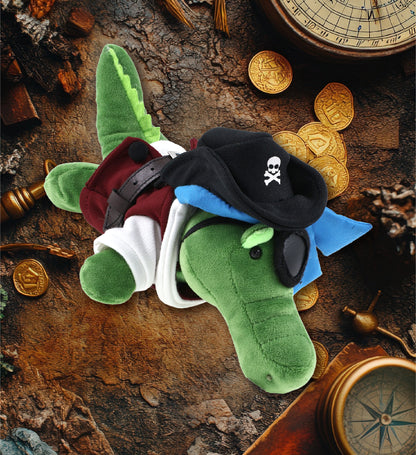 6" PLUSH - ALLIGATOR PIRATE DRESS UP