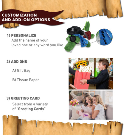 6" PLUSH - ALLIGATOR PIRATE DRESS UP