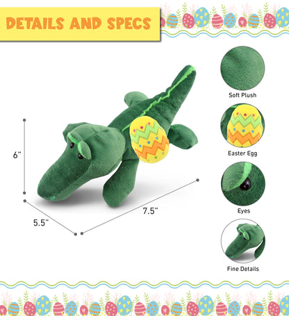 DolliBu Super Soft Alligator with Yellow Easter Egg Plush Toy - 6 Inches