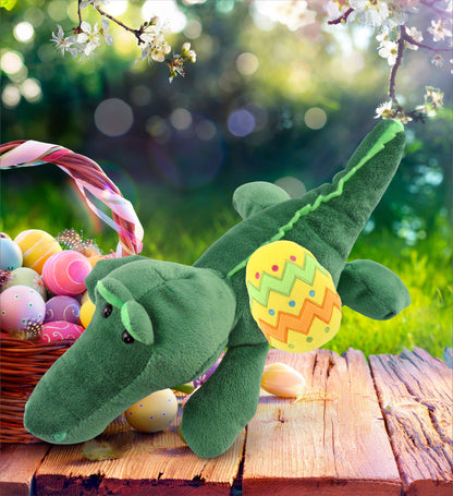 DolliBu Super Soft Alligator with Yellow Easter Egg Plush Toy - 6 Inches