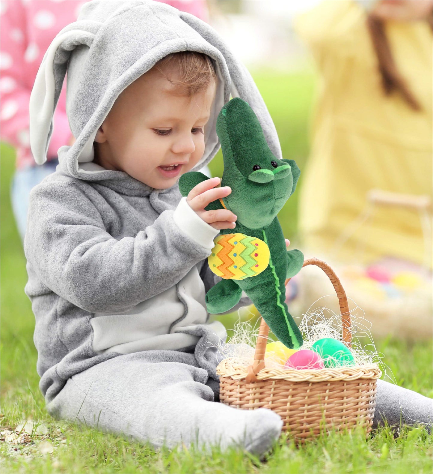DolliBu Super Soft Alligator with Yellow Easter Egg Plush Toy - 6 Inches