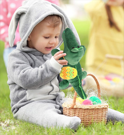 DolliBu Super Soft Alligator with Yellow Easter Egg Plush Toy - 6 Inches