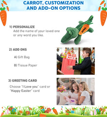 DolliBu Happy Easter Super Soft Plush Alligator with Carrot Plush Toy - 6 Inch