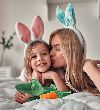 DolliBu Happy Easter Super Soft Plush Alligator with Carrot Plush Toy - 6 Inch