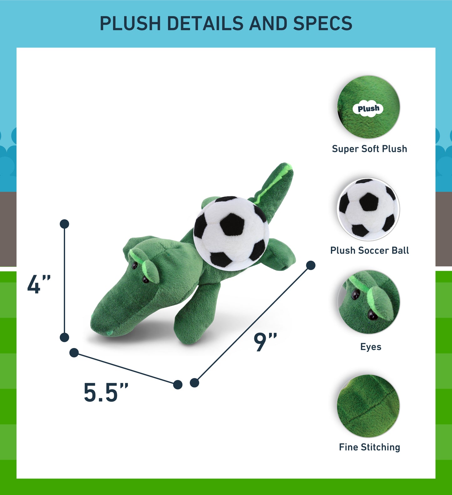 6" PLUSH - ALLIGATOR