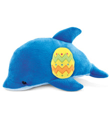 DolliBu Super Soft Cute Dolphin with Yellow Easter Egg Plush Toy - 6 Inches