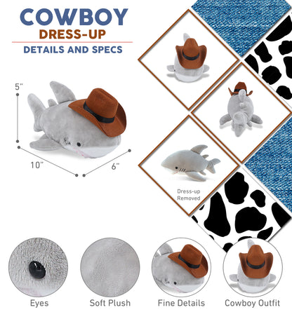 6" PLUSH - SHARK COWBOY DRESS UP