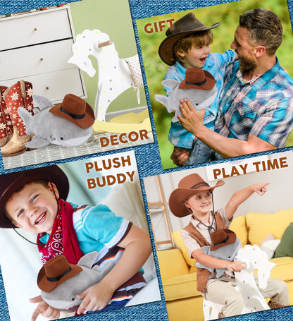 6" PLUSH - SHARK COWBOY DRESS UP