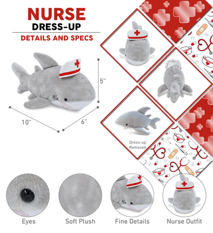 6" PLUSH - SHARK NURSE DRESS UP