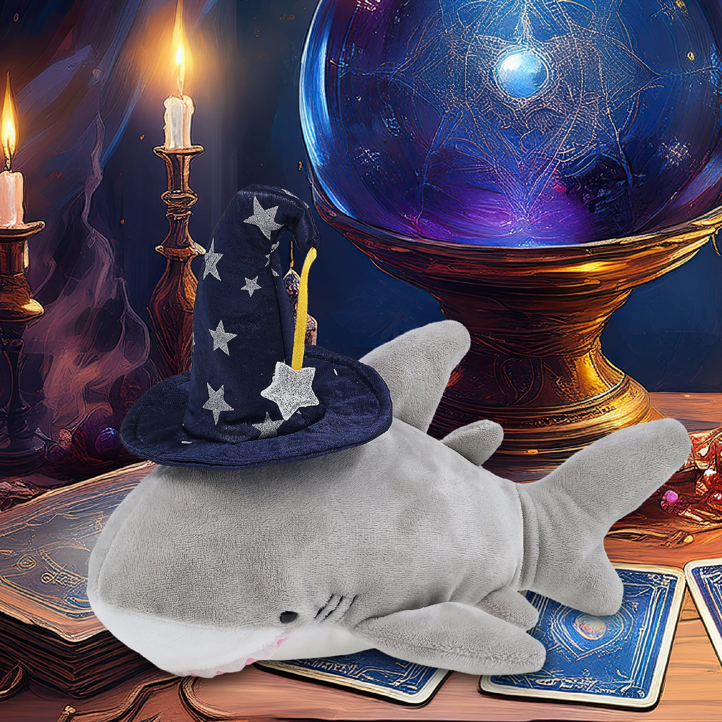 6" PLUSH - SHARK WITH WIZARD DRESS UP