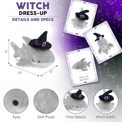 6" PLUSH - SHARK WITH WITCH DRESS UP