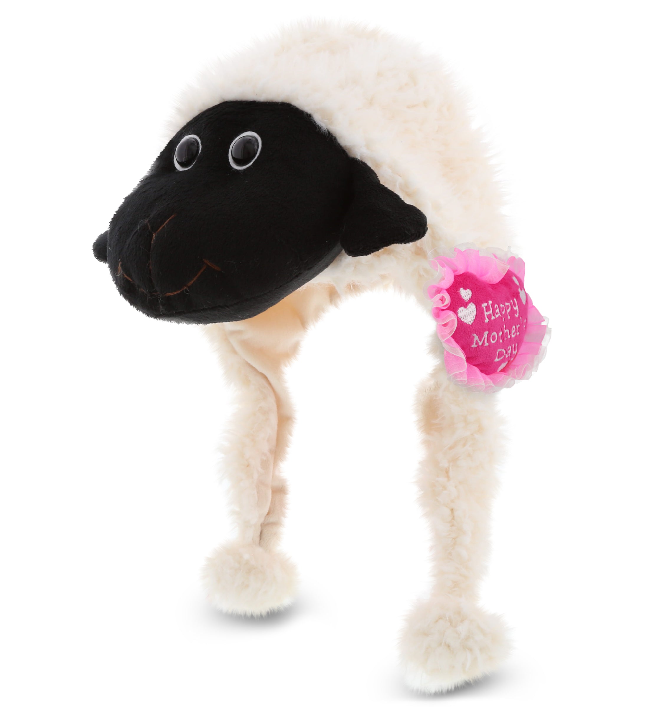 PLUSH MOTHERS DAY HEART - SUPER SOFT PLUSH HAT - BLACK NOSE SHEEP