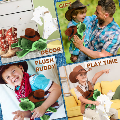 6" PLUSH - SEA TURTLE With COWBOY Dress Up