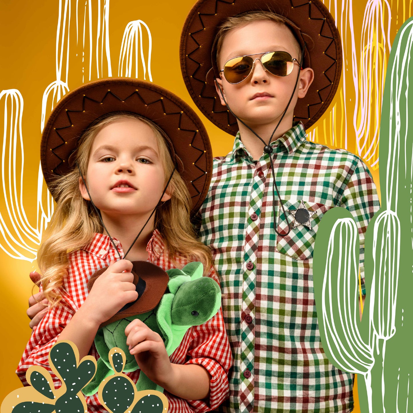 6" PLUSH - SEA TURTLE With COWBOY Dress Up