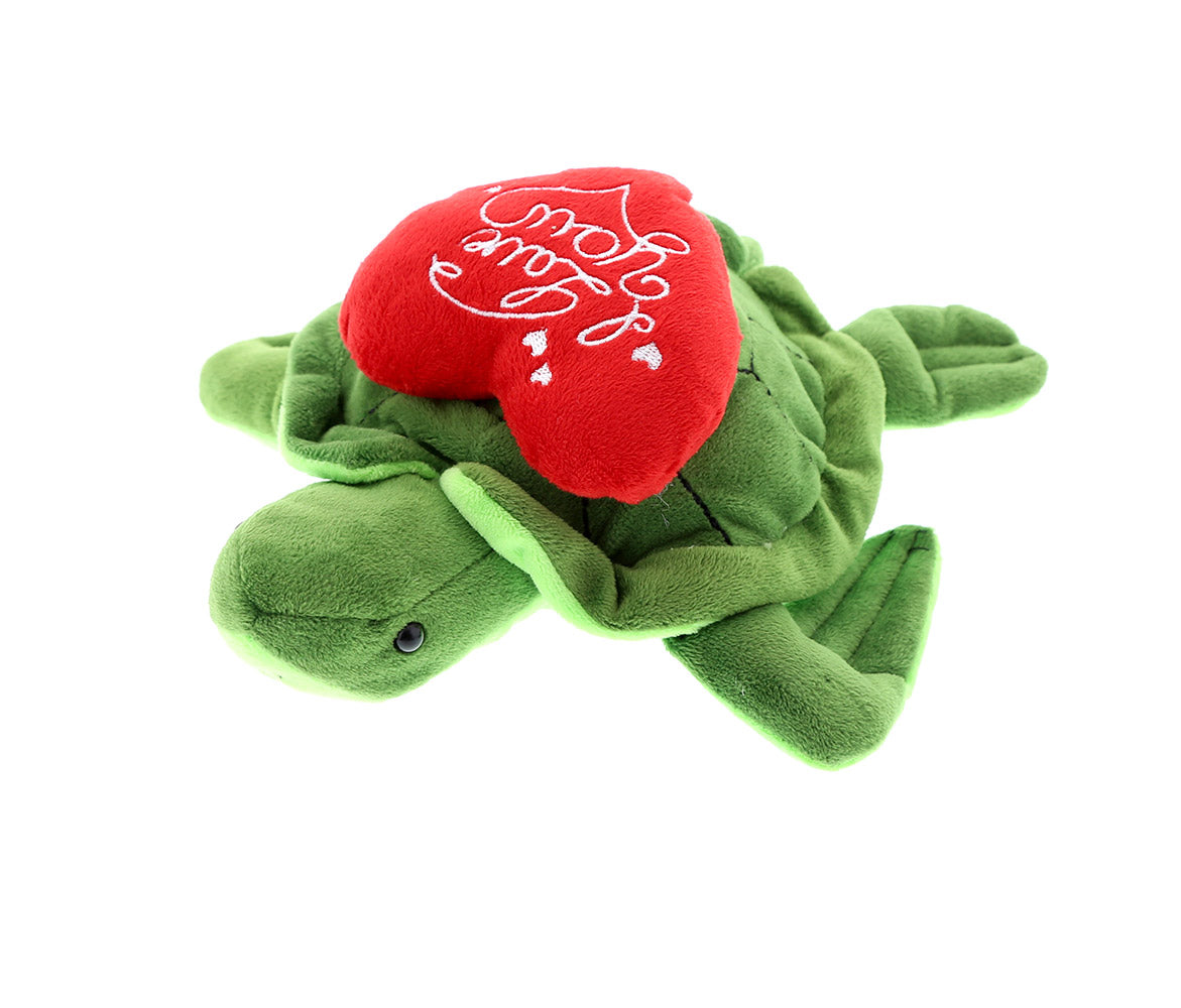 PLUSH I LOVE YOU RED HEART - 6" PLUSH - SEA TURTLE