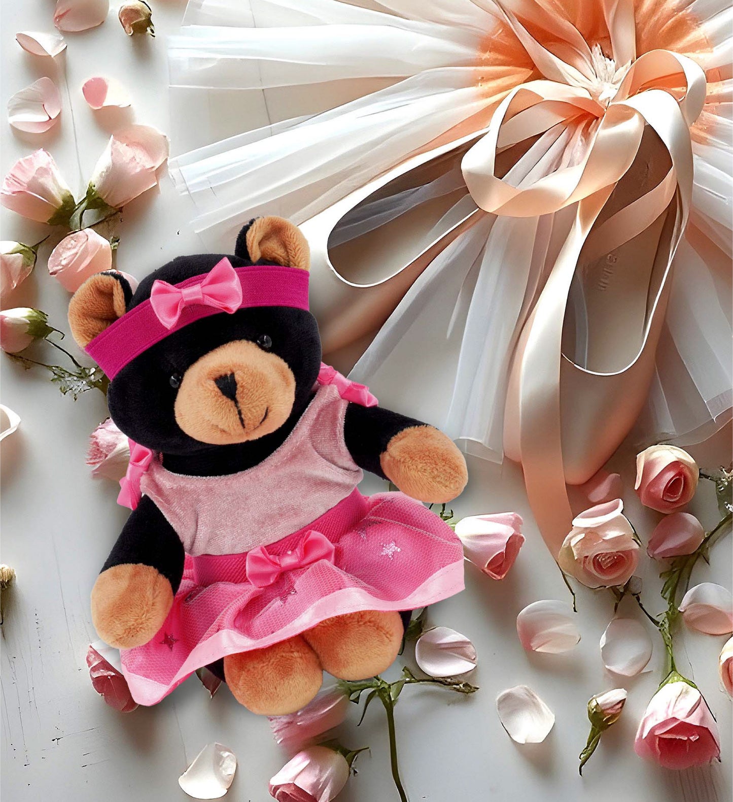 6" PLUSH - BLACK BEAR Ballerina